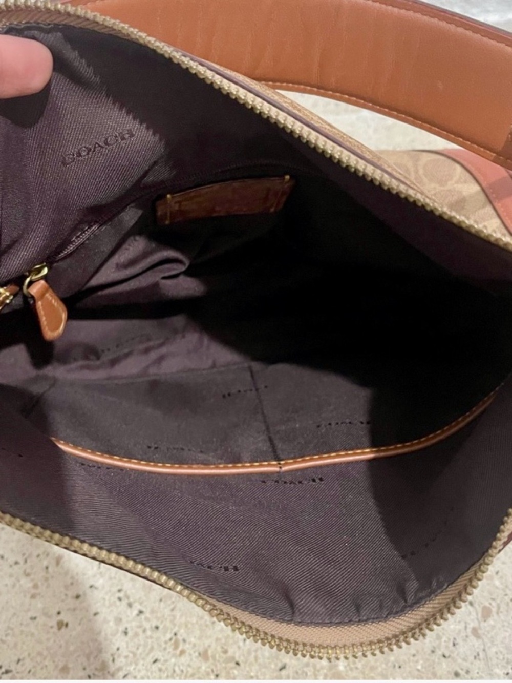 Coach Sutton Signature Tan and Brown Shoulder hobo Bag used Pristine Condition - Picture 3 of 16